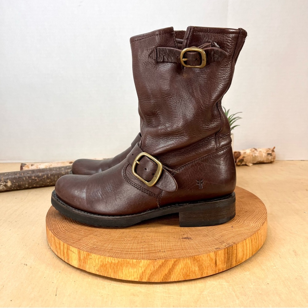 Frye | Natalie Short Engineer Moto Boots Brown Size 5.5B